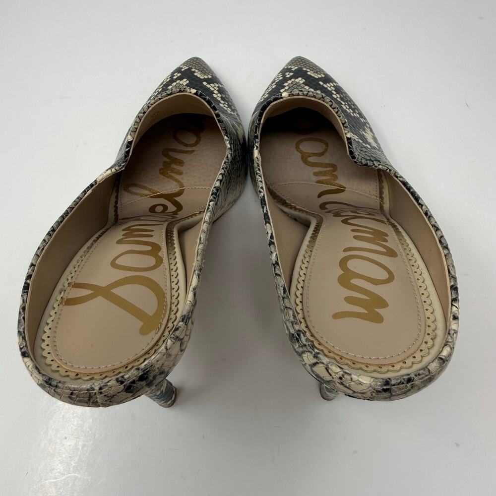 Sam Edelman Harlee Embossed Snake Print Mule Heels Sz. 7.5 Slip On EUC - Picture 9 of 13